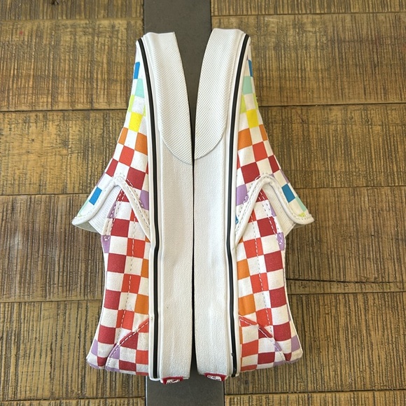 Vans Classic Slip-On Rainbow Checkerboard Skate Shoe Sneakers men 5.5 women’s 7 - Picture 7 of 10
